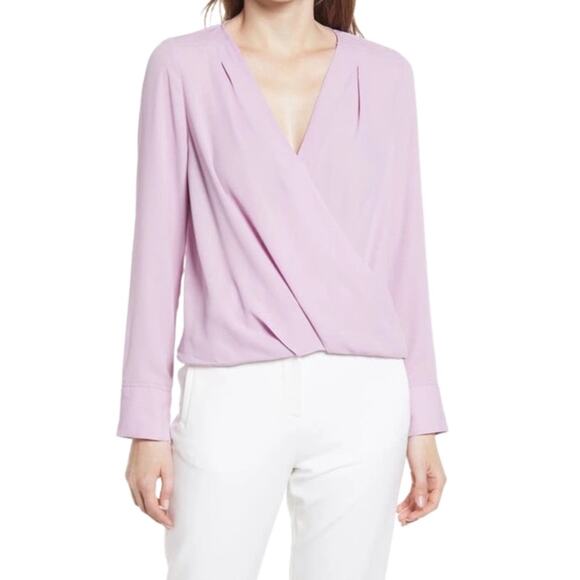 Halogen Cross Front Blouse In Purple Herb Size Medium - Picture 1 of 7